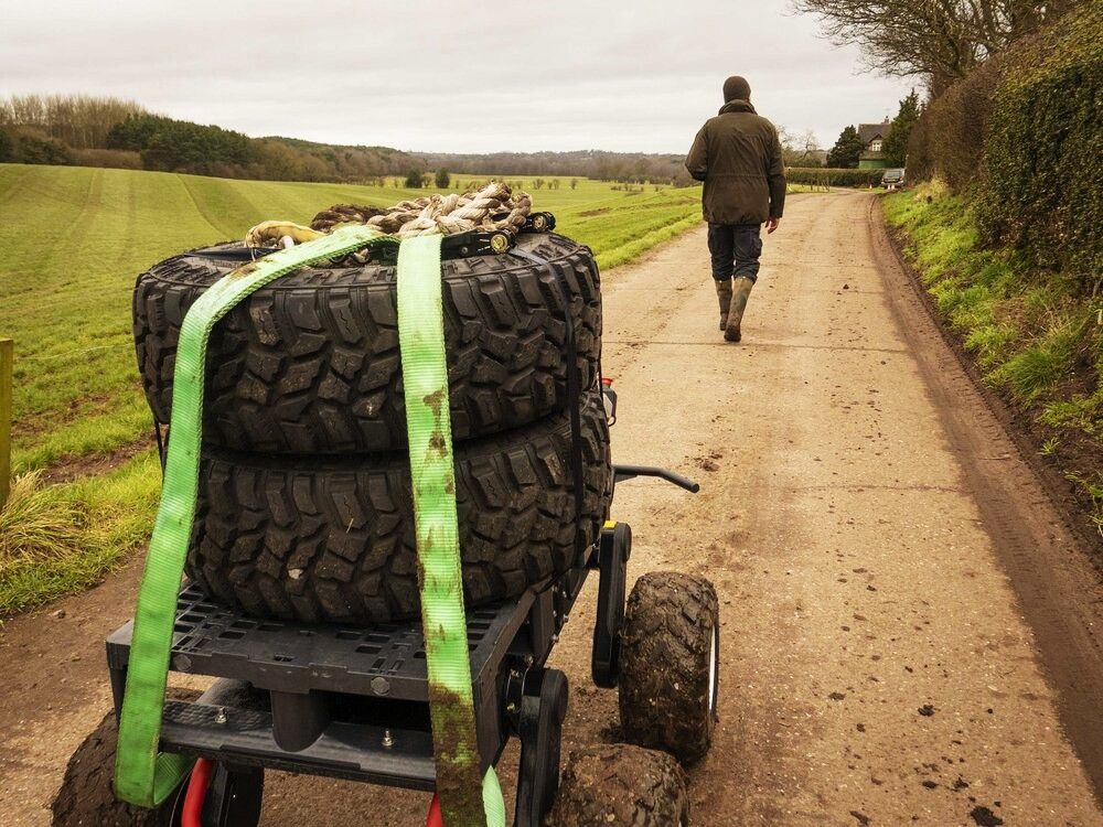 "From farmland to country road, these places are all my home turf. No more fear of getting yourself dirty and overwhelmed, you can transport the car tires effortlesss"