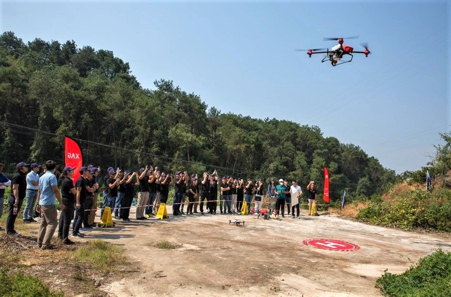 P series drone took off