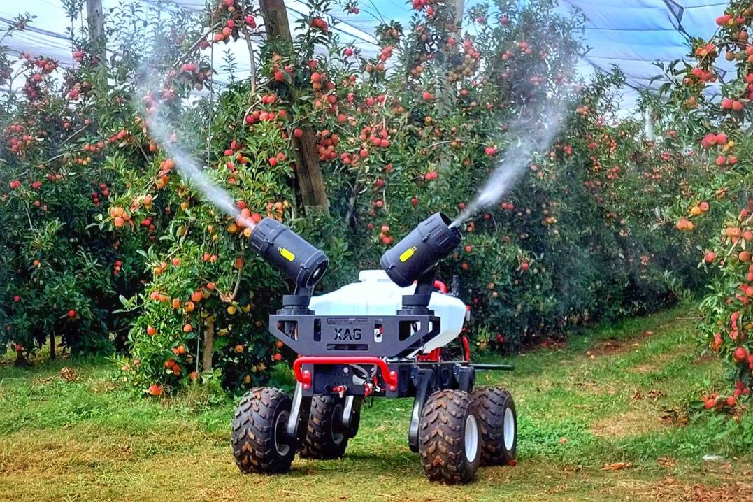 XAG R150 conducted spraying in an apple plantation in Vacaria, the State of Rio Grande do Sul, Brazil. (source: Timber)