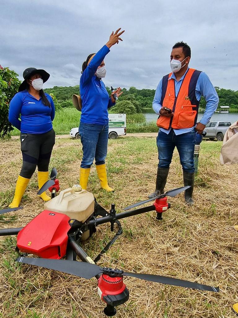 The XAG drone service team was introduced to the cacao farm